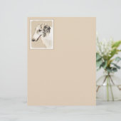 Borzoi (Silber Brindle) Malerei Original Dog Art (Stehend Vorderseite)