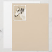 Borzoi (Silber Brindle) Malerei Original Dog Art (Vorne/Hinten)