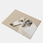 Borzoi (Silber Brindle) Malerei Original Dog Art Fußmatte (Schrägansicht)