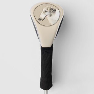 Borzoi (Silber Brindle) Malerei Original Dog Art Golf Headcover