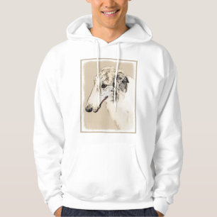Borzoi (Silber Brindle) Malerei Original Dog Art Hoodie