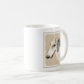 Borzoi (Silber Brindle) Malerei Original Dog Art Kaffeetasse (VorderseiteRechts)
