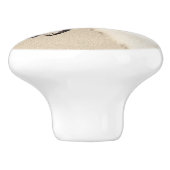 Borzoi (Silber Brindle) Malerei Original Dog Art Keramikknauf (Seitenansicht)