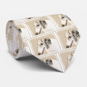 Borzoi (Silber Brindle) Malerei Original Dog Art Krawatte (Gerollt)