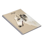 Borzoi (Silber Brindle) Malerei Original Dog Art Notizblock (Rechte Seite)