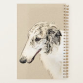 Borzoi (Silber Brindle) Malerei Original Dog Art Planer (Rückseite)