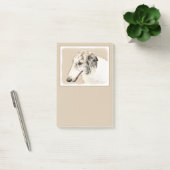 Borzoi (Silber Brindle) Malerei Original Dog Art Post-it Klebezettel (Büro)