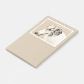 Borzoi (Silber Brindle) Malerei Original Dog Art Post-it Klebezettel (angewinkelt)