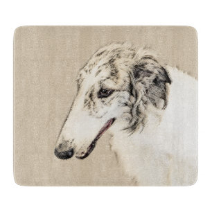 Borzoi (Silber Brindle) Malerei Original Dog Art Schneidebrett