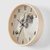 Borzoi (Silber Brindle) Malerei Original Dog Art Uhr (Winkel)
