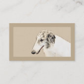 Borzoi (Silber Brindle) Malerei Original Dog Art Visitenkarte (Rückseite)
