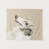 Borzoi (Silber Brindle) Malerei Original Dog Art Wandteppich (Vorderseite (Horizontal))