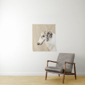 Borzoi (Silber Brindle) Malerei Original Dog Art Wandteppich (Beispiel)