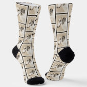 Borzoi Silber Tigerstreifen Malerei Wolfshund Hund Socken (Gewinkelt)