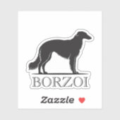 Borzoi-Silhouette Aufkleber (Blatt)