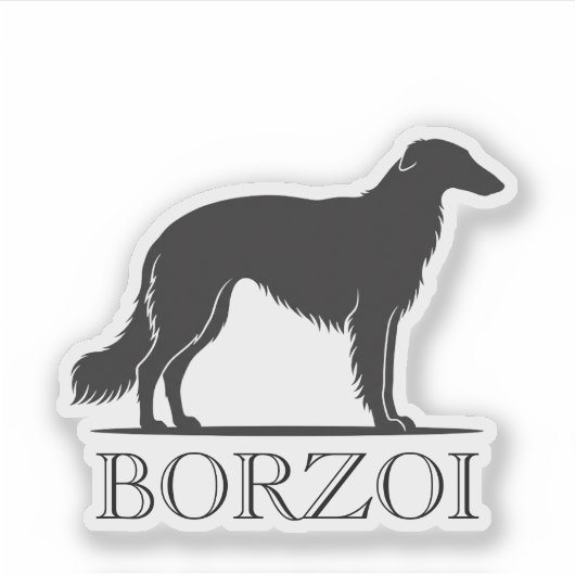 Borzoi-Silhouette Aufkleber (Vorderseite)