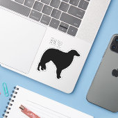 Borzoi-Silhouette Cool Hundefutter Vinyl Sticker (Laptop mit iPhone)