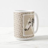 Borzoi (Silver Brindle) Malerei Original Hundekuns Kaffeetasse (VorderseiteRechts)