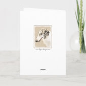 Borzoi (Silver Brindle) Malerei Original Hundekuns Karte (Rückseite)