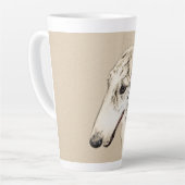 Borzoi (Silver Brindle) Malerei Original Hundekuns Milchtasse (Linke Ecke)