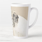 Borzoi (Silver Brindle) Malerei Original Hundekuns Milchtasse (Rechts)