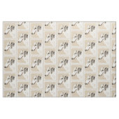 Borzoi (Silver Brindle) Malerei Original Hundekuns Stoff (Fat Quarter (45,7 x 55,9 cm))