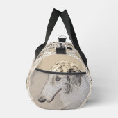 Borzoi Silver Brindle Malerei Wolfhound Dog Art Duffle Bag (Rechts)