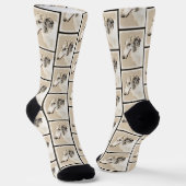 Borzoi Silver Brindle Malerei Wolfhound Dog Art Socken (Gewinkelt)