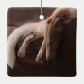 Borzoi Slumber Weihnachtsschmuck (Rückseite)