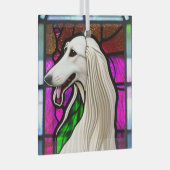 Borzoi "Stached Glass" Ornament Aus Glas (Vorderseite Rechts)