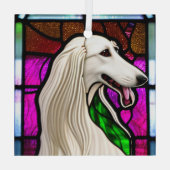 Borzoi "Stached Glass" Ornament Aus Glas (Rückseite)