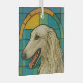 Borzoi "Stached Glass" Ornament Aus Glas (Vorderseite Rechts)