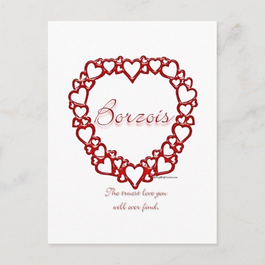 Borzoi True Love Postkarte (Vorderseite)
