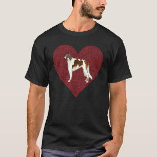 Borzoi Valentinstag Hunde Liebe Fingerabdruck T-Shirt