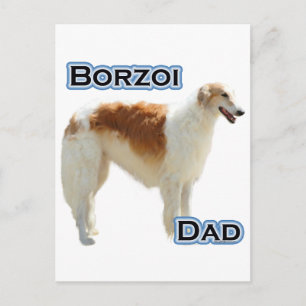 Borzoi-Vater 4 Postkarte