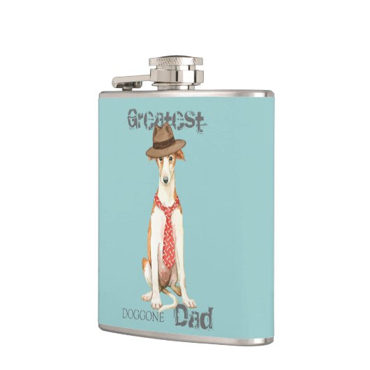 Borzoi-Vater Flachmann (Links)