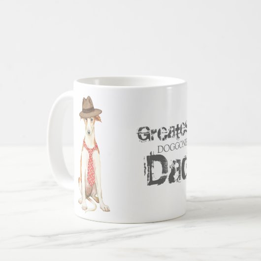 Borzoi-Vater Kaffeetasse (Vorderseite Links)