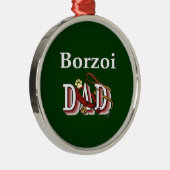 Borzoi-Vater Silbernes Ornament (Rechts)