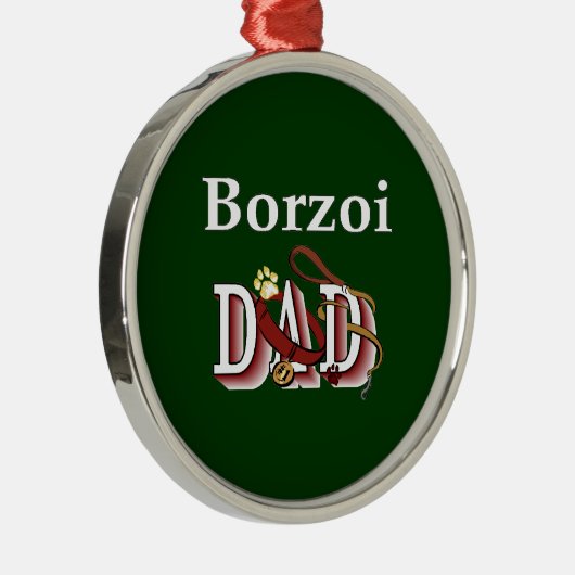 Borzoi-Vater Silbernes Ornament (Rechts)