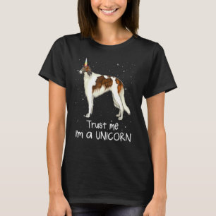 Borzoi Vertrau mir ich bin ein Einhorn Hund T-Shirt