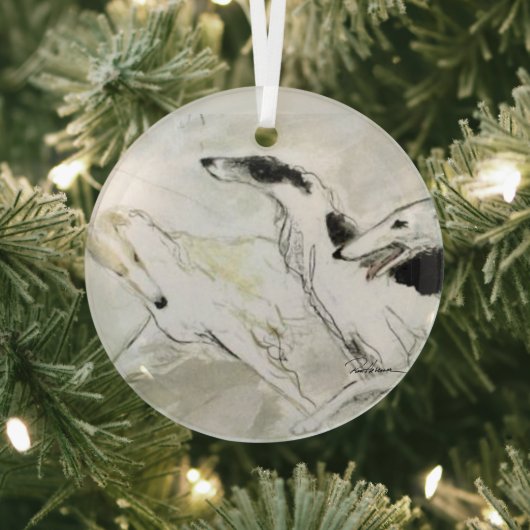 Borzoi von Hevener Glass Ornament Aus Glas (InSitu)