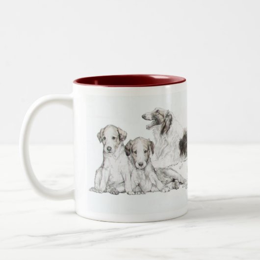 Borzoi wachsen zweifarbige tasse (Links)