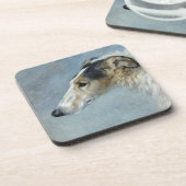 Borzoi Wasserfarbe 6 Stück Untersetzer Set (Linke Seite)