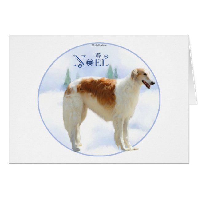Borzoi-Weihnachten (Vorderseite (Horizontal))
