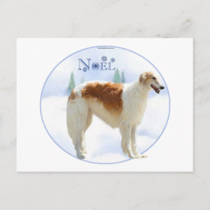 Borzoi-Weihnachten Feiertagspostkarte
