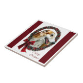 Borzoi Weihnachten Fliese (Seite)