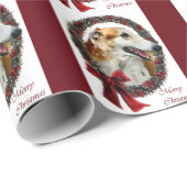 Borzoi Weihnachten Geschenkpapier (Rolleneckpunkt)