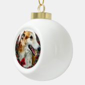 Borzoi Weihnachten Keramik Kugel-Ornament (Rechts)