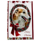 Borzoi Weihnachten Mittlere Geschenktüte (Vorderseite)