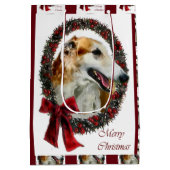Borzoi Weihnachten Mittlere Geschenktüte (Rückseite)